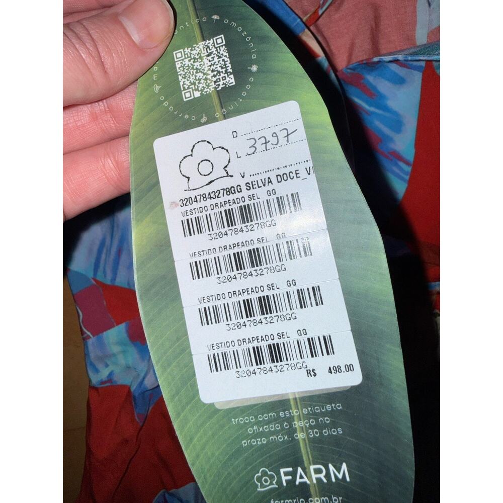 NWT Farm Rio Red Blue Maxi Tropical Floral Dress XL - Picture 4 of 5